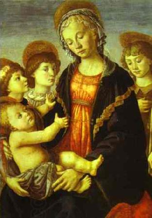 Sandro Botticelli Madonna and Child, Two Angels and the Young St. John the Baptist China oil painting art